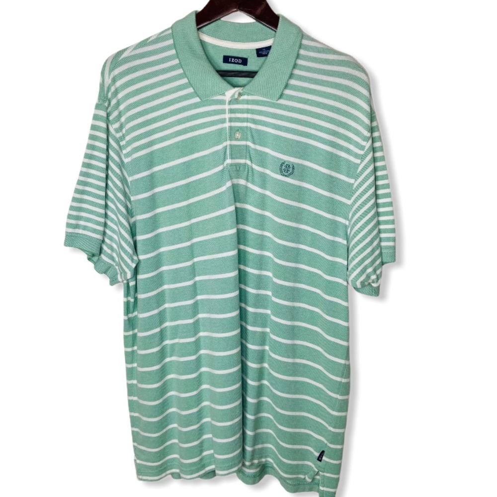 Izod Striped Polo Short Sleeve Striped Shirt